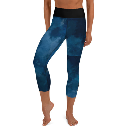 Gritty Girl Yoga Leggings in blue/black watercolor – BodyByRuth