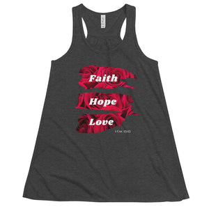 Faith Hope Love Women's Flowy Racerback Tank