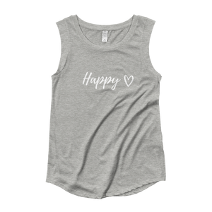 Happy Ladies’ Cap Sleeve T-Shirt