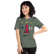 Merry Christmas Plaid Trees Short-Sleeve Unisex T-Shirt