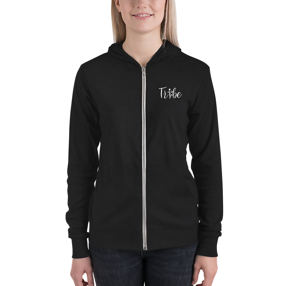Tribe  Zip Hoodie with Body By Ruth Logo on Back (Lightweight)